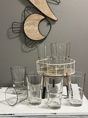 8 Vintage Libbey DuraTuff Endeavor Glasses, Stackable Heavy Duty Tumblers
