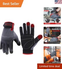 Durable Work Gloves for Construction & Gardening – X-Large with Reinforced Thumb