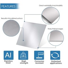304 Stainless Steel Plate Sheet/Polished Plate/Solid Metal Board Thick 0.6mm~5mm