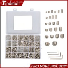 1500PCS Fully Threaded Hex Socket Set Screw Assortment Kit 304 Stainless Steel