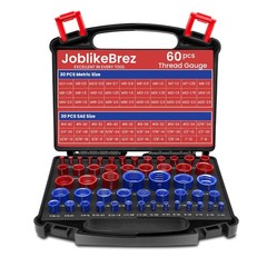 Thread Checker, 66Pcs Nut and Bolt Thread Checker, 33 Inch & 33 Metric Box Set T