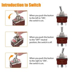3X Heavy Duty DPDT ON/OFF/ON Toggle Switch 20A 125V/15A 250V Screw Terminals
