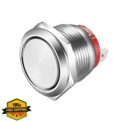 Gebildet Short Type Push Button 19mm Momentary Stainless Steel Push Button Sw…