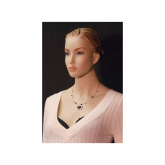 Female Fleshtone Realistic Fiberglass Adult Mannequin with Molded Hair and Base