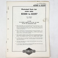 1973 Briggs & Stratton 82500-82597 Illustrated Parts List Vintage