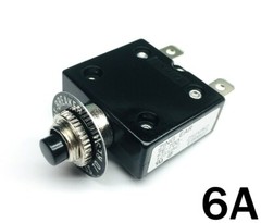 NEW 6 Amp Push Button Thermal Circuit Breaker 12-50V DC 125-250V Volt AC 6A