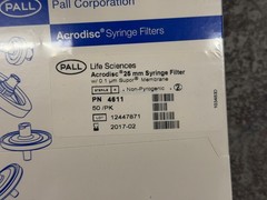 (2 QTY) PALL Acrodisc 32/25mm PF Syring Filter 0.45/0.1um Super Membrane 50/pk