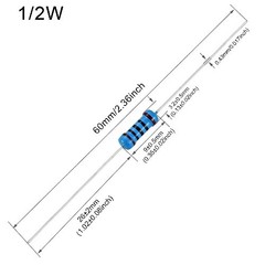 470 ohm Resistor 1/2 Watt 0.5W Metal Film Fixed Resistor 1 Tolerance 100pcs