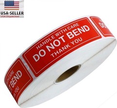 2 Rolls Of 1000 1×3 DO NOT BEND HANDLE WITH CARE Sticker Labels EZ Peel (2000)