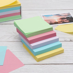 500 Sheets Bright Color Non-Sticky Blank Notes Cube 3X3 Inch 5 Colors Memo Paper