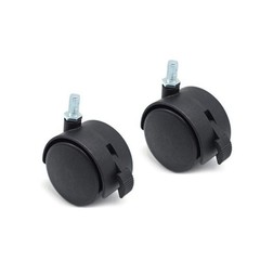 4 Pcs M8 Swivel Stem Casters with Locking Brake – Durable Nylon Furniture Wheels