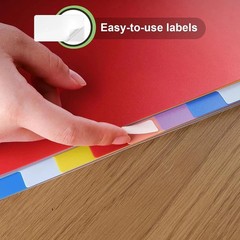 12 Tab Dividers for 3 Ring Binder,24 Pcs Multicolor 3 Ring Binder Dividers