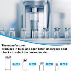 10 Pack 2Ml Sealed Sample Vials, Transparent Glass Vials with Self Healing Injec