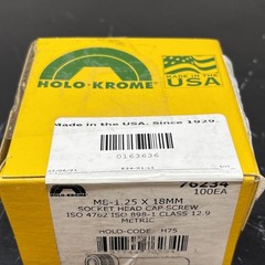 holo krome M8-1.25 X 18mm socket head cap screw qty 100