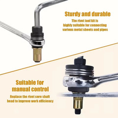 Manual Rivet Nut Tool Kit M3-M12 Carbon Steel Threaded Inserts For Auto & DIY 7×