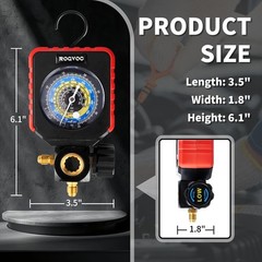 Single Manifold Gauge, HVAC Refrigerants AC Gauges Pressure Gauge for R22/R32/R4