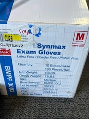 10 Boxes of 100 – BASIC 4 Mil Synmax Vinyl Exam Gloves MEDIUM BMPF 3002