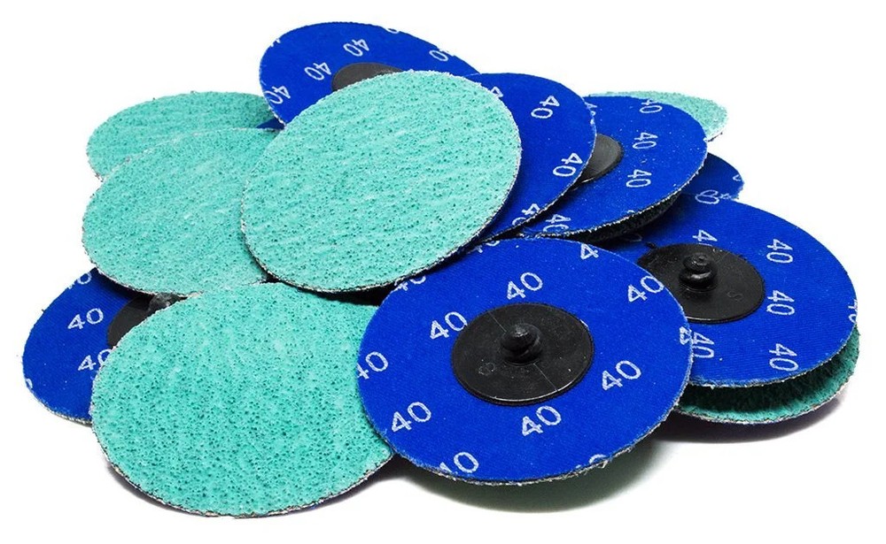 Benchmark Abrasives 3 Inch Sanding Discs Quick Change Green Zirconia, Male R Typ