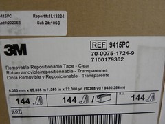 1 ROLL – 3M 9415PC 1/4” x 72 yds. Removable Repositioning Tape 2 Mil CLEAR
