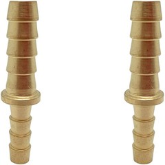 2 PCS Brass Reducer 1/4″ to 3/16″ Barb Hose ID Splicer Barbed Fitting, Hex Un…