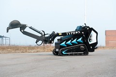 TYPHON Single Arm Backhoe Attachment for Mini Skid Steer STOMP X1300 & STOMP 509