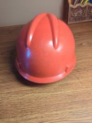 Vintage Red MSA V-Gard Protective Hard Hat Early 70’s