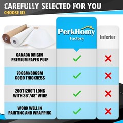 PerkHomy 36″ x 2,400″ (200′) Brown Kraft Paper Roll for Craft Bulletin Board …