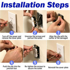 8 Pack Electrical Box Repair Clips, Repair Stripped or Damaged Electrical Wall