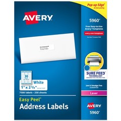 Customizable Printable Address Labels 1″ x 2-5/8″ – 7,500 Blank Stickers for Mai