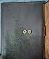 Franklin Covey Dark Brown Full Grain Leather Planner Notebook Cover Snap Closure