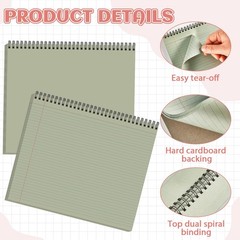 6 Packs 9.5″ x 11″ Landscape Note Pads College Ruled Notebooks Perforated Not…