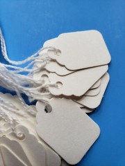 White Merchandise Price Tags w/ String Retail Jewelry Strung Blank Large Small