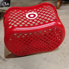 TARGET Red Shopping Basket With Logo. Gray handle and in excellent condition