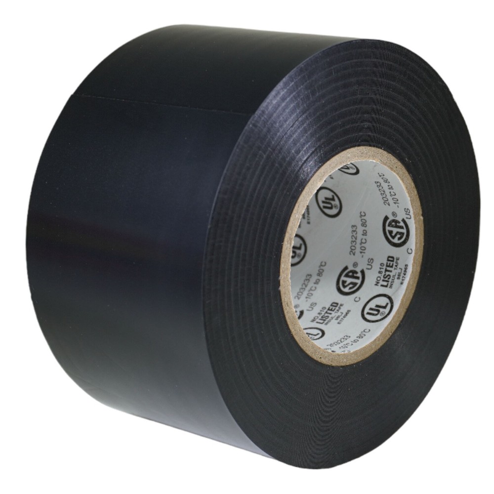 TapesSupply 1 Roll Black Vinyl PVC Electrical Tape 2″ x 66′ Flame Retardant