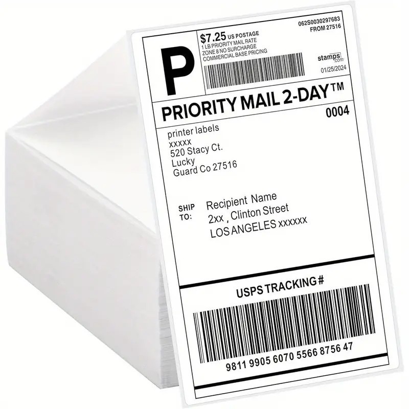 500 Fanfold 4×6 Direct Thermal Shipping Barcode Mailing Label Paper 4″x6″ US