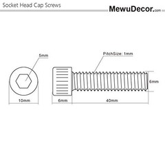 M6-1.0 x 40mm Socket Head Cap Screws Metric, Allen Socket Drive, Stainless St…