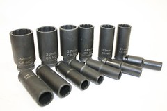 13pcs 1/2″ Dr. Metric 12 Point Deep Spindle Axle Nut Impact Socket Set CR-MO MM