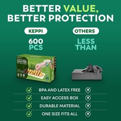 HD PROTECT Disposable Plastic Gloves 600 Pack (Large) – Food Safe, BPA & Late…