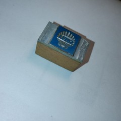 Shell And Logo 1.35 Inches By 0.75 Inch Letterpress Printers Block VTG Antique