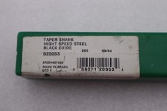 Taper Shank Hight Speed Steel Black Oxide 020053 Stock #2786