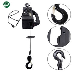 2-in-1 1500W Portable Electric Hoist Power Winch 1100 lbs Wired Remote Control