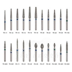 100 Types Dental FG Diamond Burs For High Speed Handpiece Friction Grip 50pcs