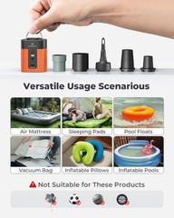 ETENWOLF AIR 3 Air Pump for Inflatables with 2600 mAh Battery & Camping Light…