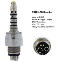 COXO Dental Fiber Optic Handpiece High Speed Turbine For Kavo NSK Sirona Coupler