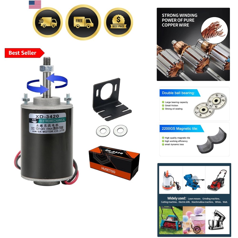 High Torque DC Motor 12 V/24 V Permanent Magnet Motor Mini DC Motor DIY Gener…