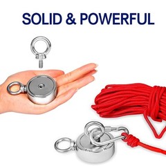 Fishing Magnets Double Sided Neodymium Magnet Fishing Kit with Nylon Rope