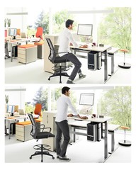 Drafting Chair Tall Office Chair Adjustable Height with Lumbar Support Arms Foot