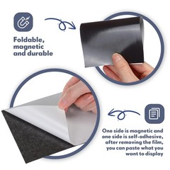 Adhesive Magnetic Sheets 4×6 – Cuttable Flexible Peel & Stick Craft Stickers (64