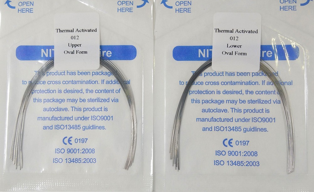 50Packs Dental Orthodontic Arch Wire Thermal Activated Round Niti Ovoid Form