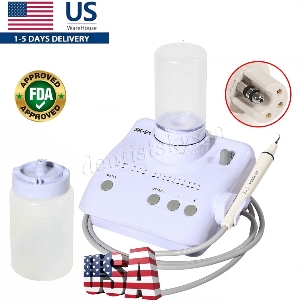 Dental Ultrasonic Scaler with Detachable Handpiece+ 2*Water Bottles FDA
